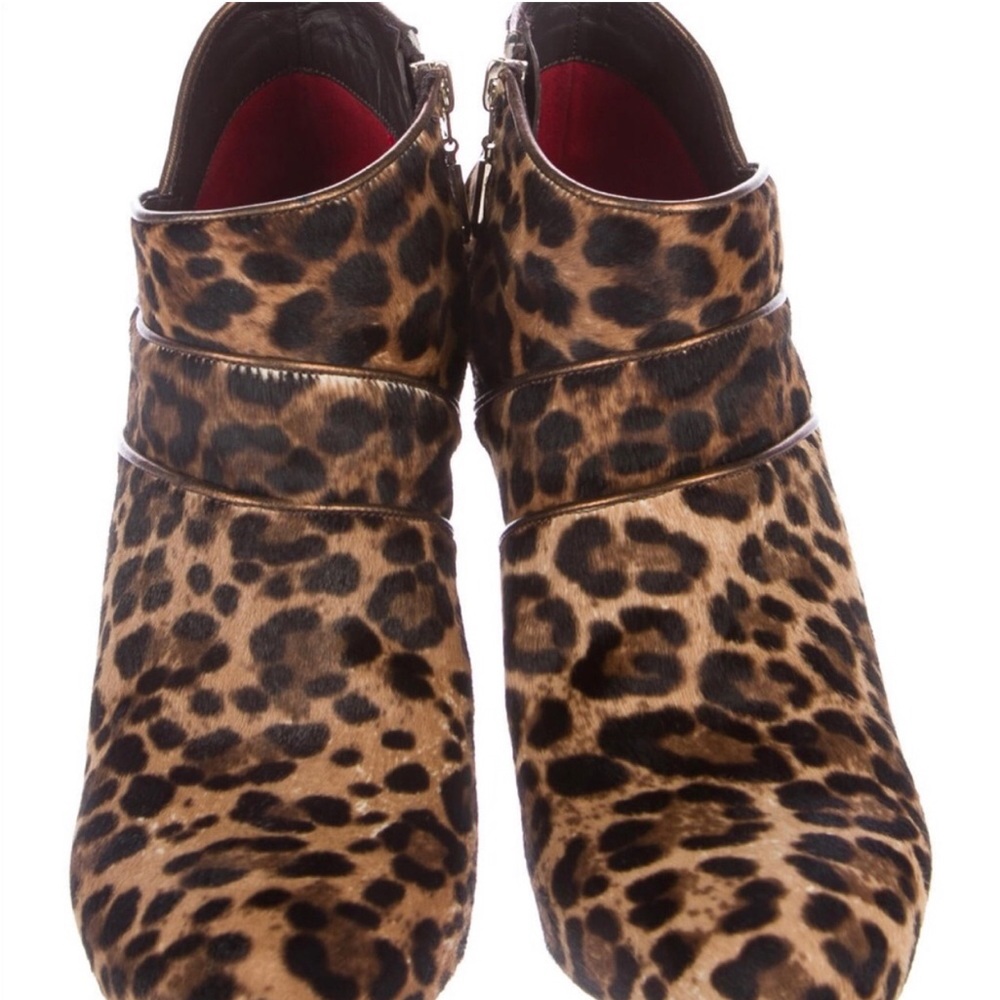 Cesare Paciotti Ponyhair Leopard print ankle boots